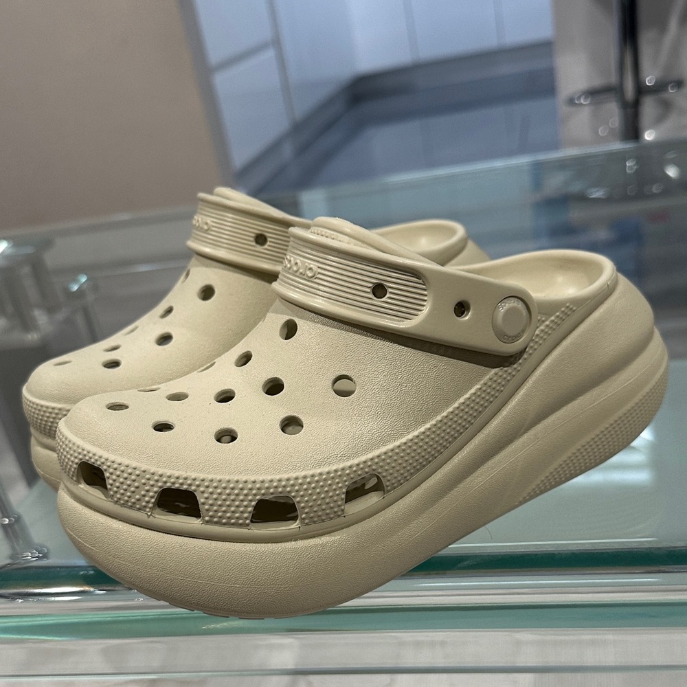 CROCS Women's Beige Platform Clogs